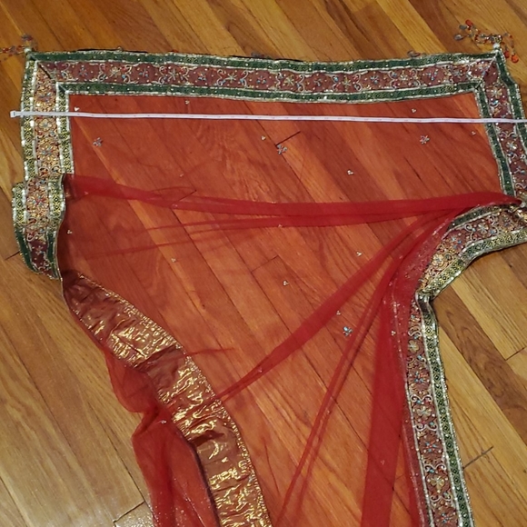 UtsavFashion Blue Raw Silk Lengha Choli w/Dupatta - Picture 9 of 12